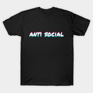 Anti Social Vaporwave Aesthetic Glitch Art Gift T-Shirt